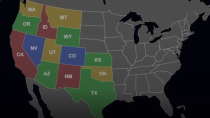 US State Abbreviations Map